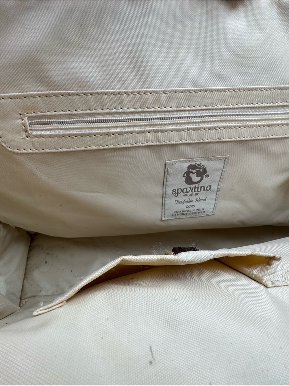 Spartina 449 Plaid Canvas Tote with Rust Trim - Picture 6 of 6